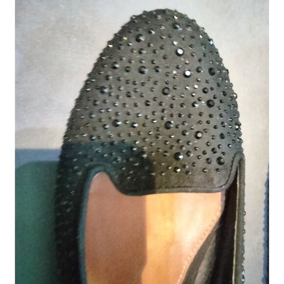 MIA Black Rhinestone Studded Flat Loafers Size 9 - Picture 3 of 8